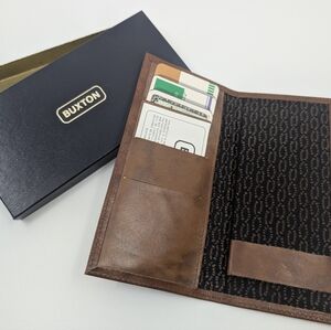 Vintage 1980's Buxton Brown Leather Card Holder NIB